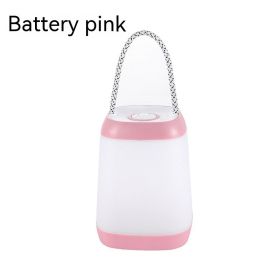 Desk Lamp Eye Protection Rechargeable Portable Bedside Lamp (Option: 5W-Battery Style Pink)